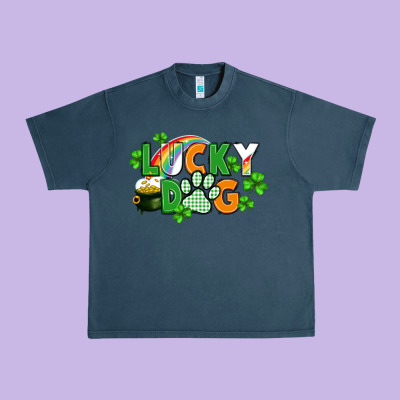 Lucky Dog St. Patricks Day Urban Heavy Tee Designed By Fadigitalartstudio