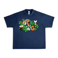 Navy lucky dog St. Patricks Day Urban Heavy Tee - FaDigitalArtStudio