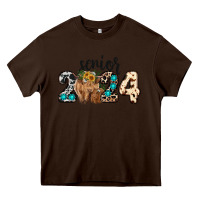 Chocolate Brown Western Senior 2024 cow Heavy Core Tee - RanaPortraitStore