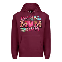 Burgundy best mom ever Premium Hoodie - RacoonDesign