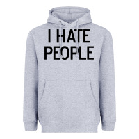 Heather Grey i hate people Heavyweight Hoodie - artisFamous