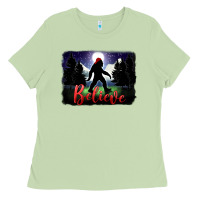 Matcha bigfoot believe christmas Ladies Tee - FaDigitalArtStudio