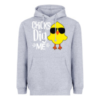Heather Grey kids chick dig me Heavyweight Hoodie - artisFamous