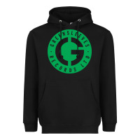 Black Greensleeves Records Heavyweight Hoodie - artisFamous