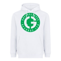 White Greensleeves Records Heavyweight Hoodie - artisFamous