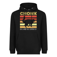 Black chonk cat funny cat meme cat dad cat mom Heavyweight Hoodie - artisFamous