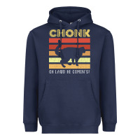 Navy chonk cat funny cat meme cat dad cat mom Heavyweight Hoodie - artisFamous