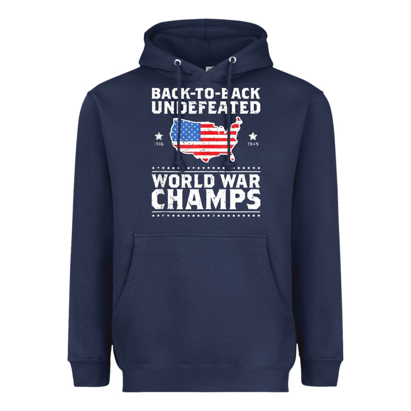 Back To Back Undefeated World War Champs Heavyweight Hoodie by artisFamous | Teevron