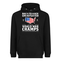 Black back to back undefeated world war champs Heavyweight Hoodie - artisFamous