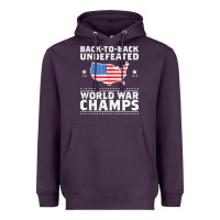 Plum back to back undefeated world war champs Heavyweight Hoodie - artisFamous