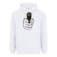 White hands up pistol Heavyweight Hoodie - artisFamous