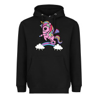 Black cute unicorn Heavyweight Hoodie - artisFamous