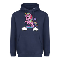 Navy cute unicorn Heavyweight Hoodie - artisFamous