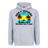 Heather Grey beer n' sunshine the only B.S. i need Heavyweight Hoodie - artisFamous