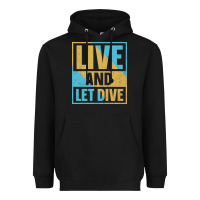Black Live And Let Dive Retro Style Heavyweight Hoodie - artisFamous