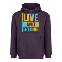 Plum Live And Let Dive Retro Style Heavyweight Hoodie - artisFamous