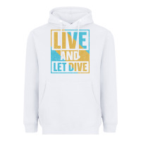 White Live And Let Dive Retro Style Heavyweight Hoodie - artisFamous