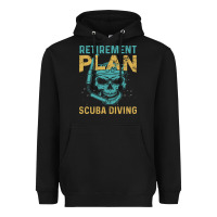 Black Retirement Plan Scuba Diving Heavyweight Hoodie - artisFamous