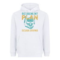 White Retirement Plan Scuba Diving Heavyweight Hoodie - artisFamous