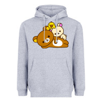 Heather Grey rilakkuma rila head shirt Heavyweight Hoodie - artisFamous