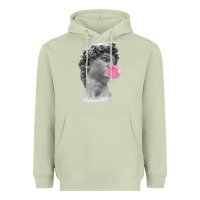 Matcha Vaporwave statue head with bubblegum Heavyweight Hoodie - artisFamous