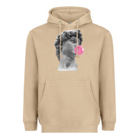 Mushroom Vaporwave statue head with bubblegum Heavyweight Hoodie - artisFamous