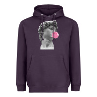 Plum Vaporwave statue head with bubblegum Heavyweight Hoodie - artisFamous