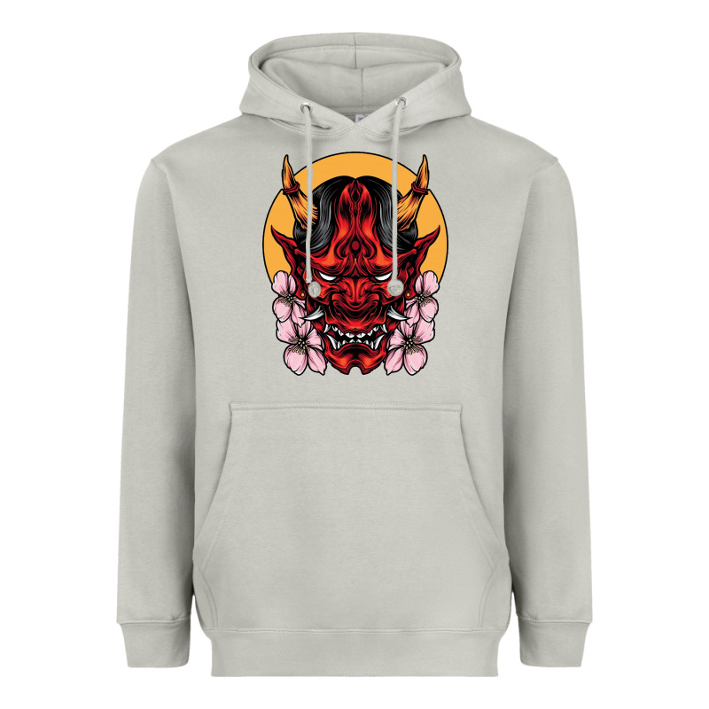 Demon Oni Mask Heavyweight Hoodie by artisFamous | Teevron