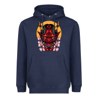 Navy demon oni mask Heavyweight Hoodie - artisFamous