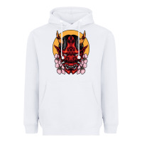 White demon oni mask Heavyweight Hoodie - artisFamous