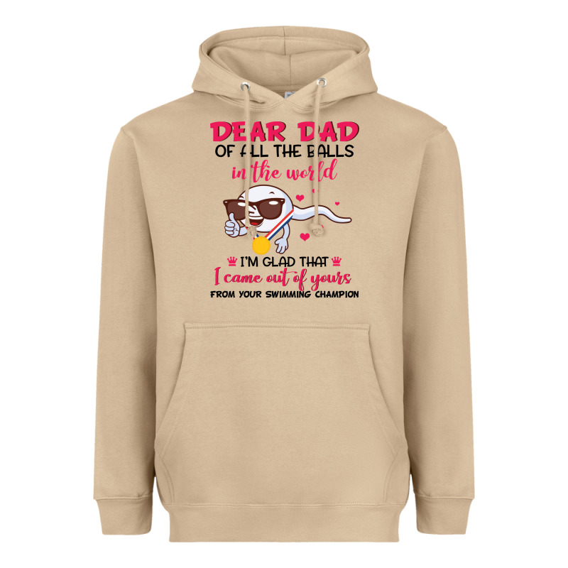 Dear Dad Of All The Balls In The World I’m Glad That I Came Out Of Y Heavyweight Hoodie by artisFamous | Teevron