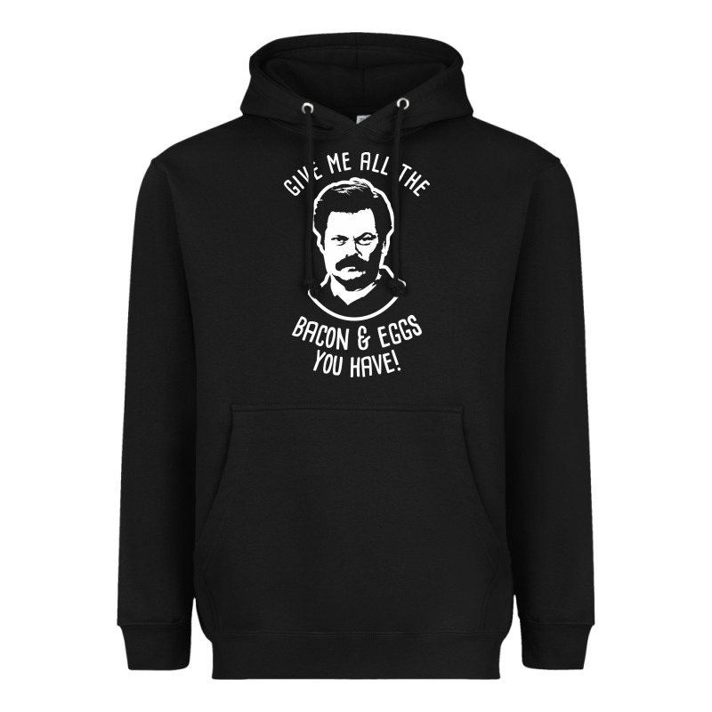 Ron Tv Show Parks Swanson - Bacon & Eggs Heavyweight Hoodie by artisFamous | Teevron