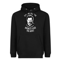 Black Ron tv show parks Swanson - Bacon & Eggs Heavyweight Hoodie - artisFamous