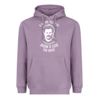 Lavender Ron tv show parks Swanson - Bacon & Eggs Heavyweight Hoodie - artisFamous