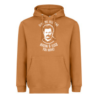 Meerkat Ron tv show parks Swanson - Bacon & Eggs Heavyweight Hoodie - artisFamous