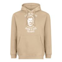 Mushroom Ron tv show parks Swanson - Bacon & Eggs Heavyweight Hoodie - artisFamous