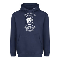 Navy Ron tv show parks Swanson - Bacon & Eggs Heavyweight Hoodie - artisFamous