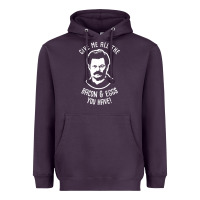 Plum Ron tv show parks Swanson - Bacon & Eggs Heavyweight Hoodie - artisFamous