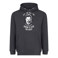 Smoke Ron tv show parks Swanson - Bacon & Eggs Heavyweight Hoodie - artisFamous