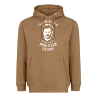 Toasted Coconut Ron tv show parks Swanson - Bacon & Eggs Heavyweight Hoodie - artisFamous