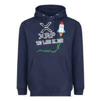 Navy xrp to the moon Heavyweight Hoodie - artisFamous