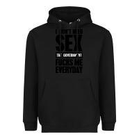 Black I DON'T NEED SEX Heavyweight Hoodie - artisFamous