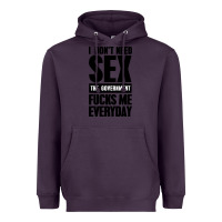 Plum I DON'T NEED SEX Heavyweight Hoodie - artisFamous