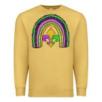 Antique Gold mardi gras fleur de lis rainbow Premium Sweatshirt - JahusDesignShop