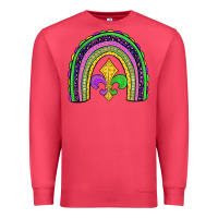 Cardinal mardi gras fleur de lis rainbow Premium Sweatshirt - JahusDesignShop