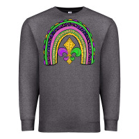 Charcoal Heather mardi gras fleur de lis rainbow Premium Sweatshirt - JahusDesignShop