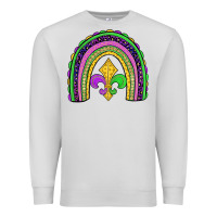 Dove Grey mardi gras fleur de lis rainbow Premium Sweatshirt - JahusDesignShop