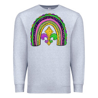 Heather Grey mardi gras fleur de lis rainbow Premium Sweatshirt - JahusDesignShop
