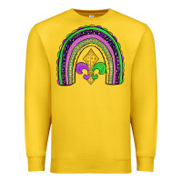 Lemon mardi gras fleur de lis rainbow Premium Sweatshirt - JahusDesignShop