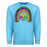 Ocean Blue mardi gras fleur de lis rainbow Premium Sweatshirt - JahusDesignShop